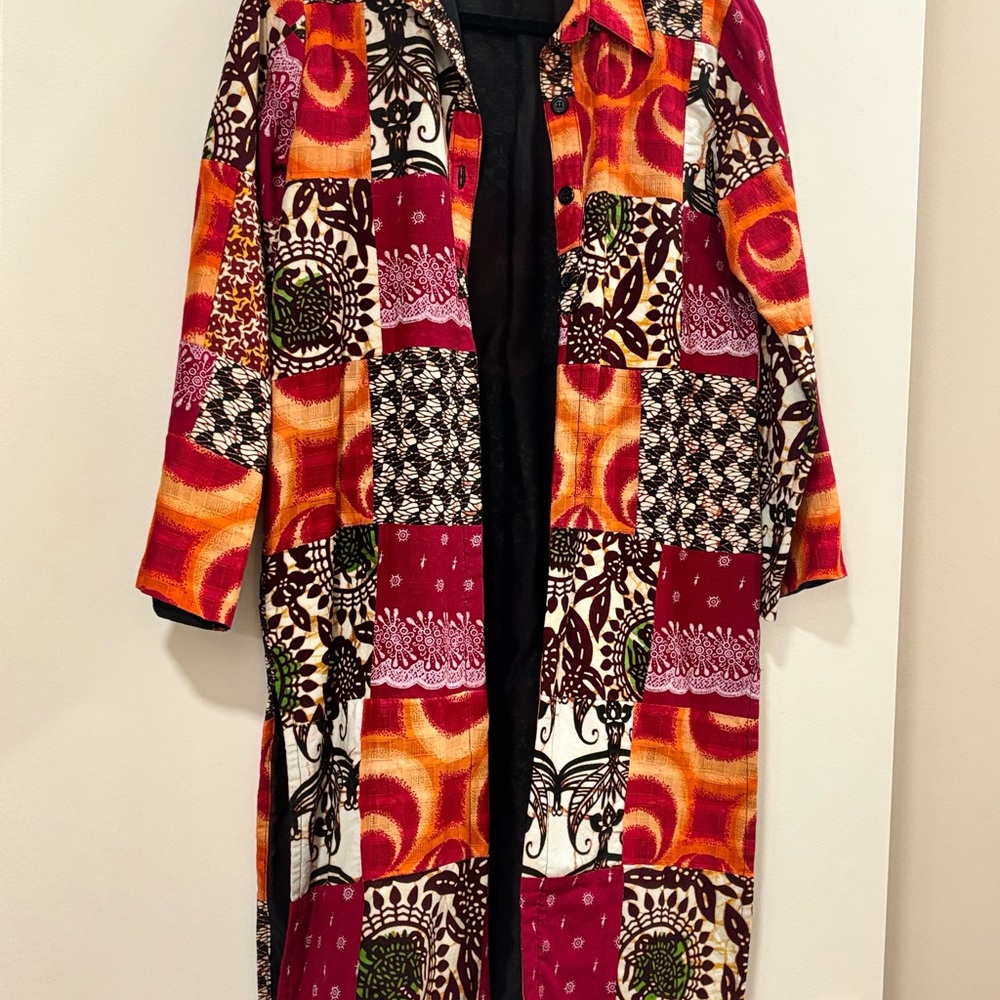 Vintage Patchwork Long Coat Size Large - image 5